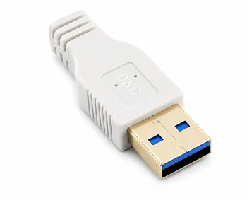 USB 3.0 кабел от щепсел A до щепсел B, позлатени контакти, бял, 2,00 м, пластмасова торбичка