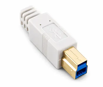 USB 3.0 кабел A към B конектор, 3P AWG 28/1P AWG 24, позлатени контакти, бял, 2,00 м, DINIC кутия с евроотвор
