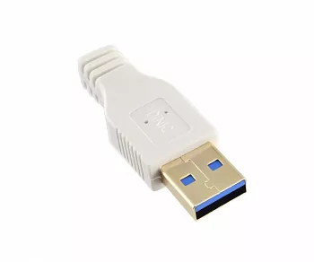 USB 3.0 cable A plug to B plug, gold-plated contacts, white, 2.00m, plastic bag