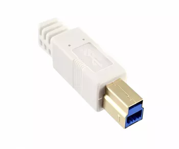 USB 3.0 cable A plug to B plug, gold-plated contacts, white, 2.00m, plastic bag