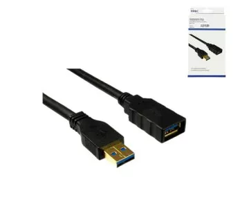 USB 3.0 Extention A male to female, black, 2,00m, DINIC box