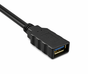 USB 3.0 extension, A plug to A socket, gold-plated contacts, black, 2.00m, DINIC box