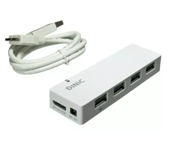 DINIC USB 3.0 4-Port HUB Plug 'n Play Buspower, inkl. anslutningskabel