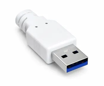 USB адаптер към Gbit LAN за MAC и PC, USB 3.0 (2.0) A щепсел към RJ45 гнездо, бял, DINIC кутия с евроотвор
