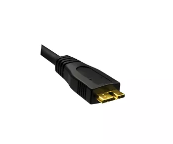 USB 3.0 cable A plug to micro B 3.0 plug, gold-plated contacts, black, 1.00m, DINIC polybag
