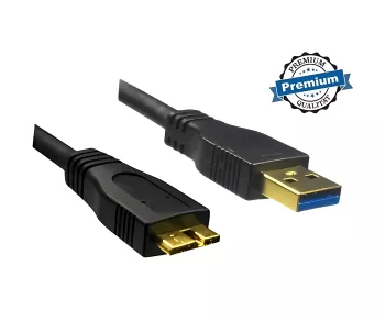 USB 3.0 cable A plug to micro B 3.0 plug, gold-plated contacts, black, 1.00m, DINIC polybag