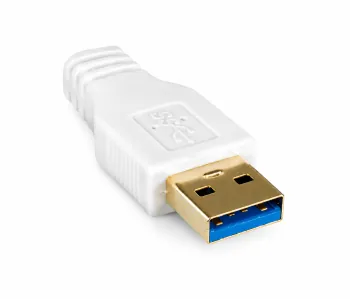 USB 3.0 кабел от щепсел A до щепсел micro B 3.0, позлатени контакти, бял, 2,00 м, блистер DINIC