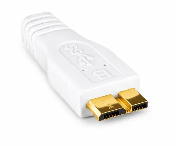 USB 3.0 кабел от щепсел A до щепсел micro B 3.0, позлатени контакти, бял, 2,00 м, блистер DINIC