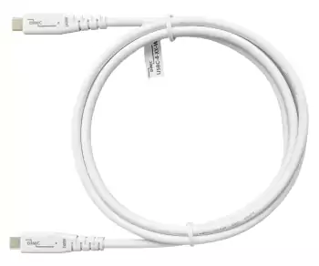 Kabel DINIC USB C 4.0, 240 W PD, 40 Gb/s, bílý, 0,5 m, typ C na C, vnější průměr 5,2 mm, TPE, čip E-Mark, krabička DINIC