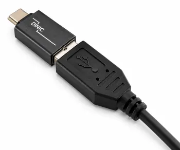 Адаптер, USB C щепсел към USB A гнездо, алуминий, космическо сиво, DINIC кутия с евроотвор
