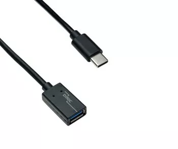 Adapter USB-C typu C do gniazda 3.0 A, z obsługą OTG, czarny, 0,20 m, DINIC Box