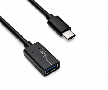 USB-C-sovitin tyyppi C 3.0 A pistorasiaan, OTG-yhteensopiva, musta, DINIC polybag, 0.20m