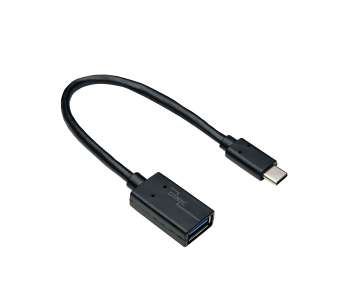 USB-C Adapter Typ C auf 3.0 A Buchse, OTG-fähig, schwarz, DINIC Polybag, 0,20m