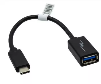 USB-C adapter type C to 3.0 A socket, OTG-capable, black, DINIC polybag, 0.20m