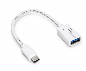 USB-C adapter type C to 3.0 A socket, OTG-capable, white, 0.20m, DINIC Box