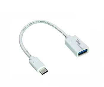 USB adapter type C St. to 3.0 A Bu, white, PB 0.20m, DINIC polybag