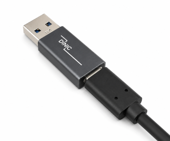 Adapter, USB A-stik til USB C-stik aluminium, space grey, DINIC Box