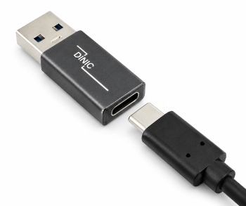 Adapter, USB A-stik til USB C-stik aluminium, space grey, DINIC Box