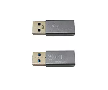 Adapter, USB A Stecker auf USB C Buchse Alu, space grau, DINIC Box