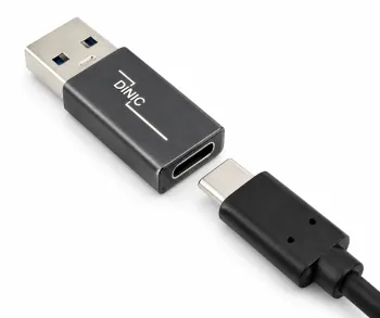 Адаптер, USB A щепсел към USB C гнездо, алуминиев, космическо сив