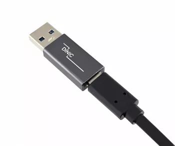 Adapter, USB A plug to USB C socket aluminium, space grey, DINIC Box