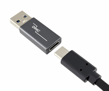 Adapter, vtič USB A v vtičnico USB C, aluminijast, vesoljsko siv
