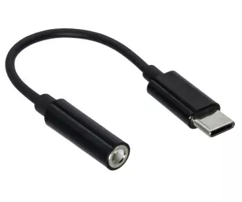 USB-C Adapter auf 3,5mm Audio (digital), weiß, mit Chipsatz, schwarz, DINIC Polybag