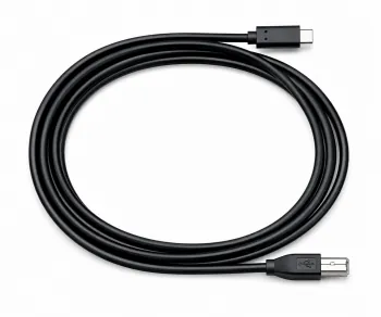 USB кабел тип C към USB 2.0 B щепсел, черен, DINIC кутия с евроотвор, 0,50 м