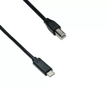 USB Cable Type C male to USB 2.0 Type B male, black, 1,00m