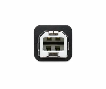 USB кабел тип C към USB 2.0 B щепсел, черен, DINIC кутия с евроотвор, 2,00 м