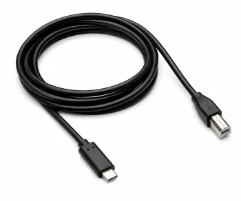 USB кабел тип C към USB 2.0 B щепсел, черен, DINIC кутия с евроотвор, 3,00 м