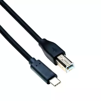 Kabel USB typ C na konektor USB 2.0 B, černý, polybag DINIC, 5,00 m