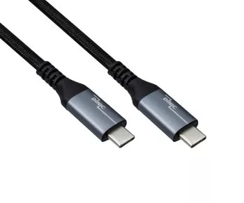 USB 3.2 HQ Kabel Typ C-C Stecker, schwarz, 0,50m, unterstützt 100W (20V/5A) Aufladung, 20 GBit/s, DINIC Box