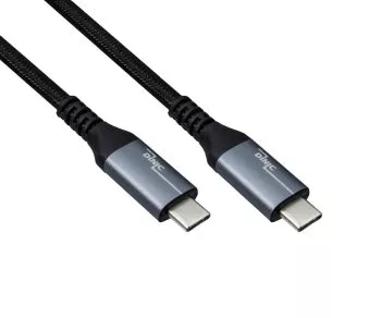 Cable USB 3.2 HQ tipo clavija C-C, negro, 0,50 m, admite carga de 100 W (20 V/5 A), 20 GBit/s, DINIC Box