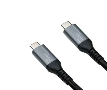 Kabel USB 3.2 HQ, tip vtiča C-C, črn, 0,50 m, podpira polnjenje 100 W (20 V/5 A), 20 GBit/s, DINIC Box