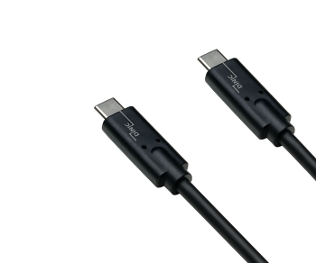 USB 3.2 data- ja latauskaapeli, C-C-tyypin pistoke, tukee 100W (20V/5A) latausta, musta, DINIC-kotelo, jossa on euroreikä, 0,50m.