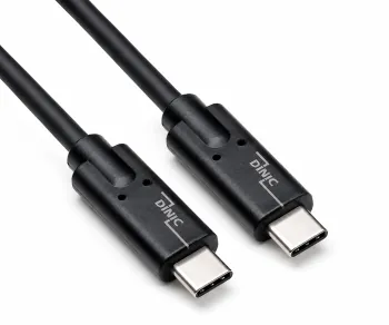 USB 3.2 кабел за пренос на данни и зареждане, тип C-C щепсел, поддържа 100W (20V/5A) зареждане, черен, полиетиленов плик, 0,50 м