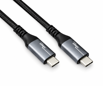 USB 3.2 HQ кабел за пренос на данни и зареждане, тип C-C щепсел, поддържа 100W (20V/5A) зареждане, 20 GBit/s, черен, полиспаст, 1 м