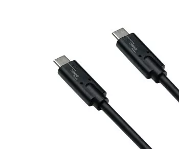 USB 3.2 kabelis no C tipa uz C kontaktdakšu, līdz 20 GBit/s un 100 W (20 V/5 A) uzlāde, melns, 1 m, daudzpakete