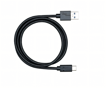 USB 3.1 cable type C - 3.0 A plug, data and charging cable, 5Gbps, 3A charging, black, DINIC box with Euro hole, 0.50m