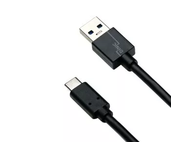 Cabo USB 3.1 tipo C - ficha 3.0 A, 5Gbps, carregamento 3A, preto, 0,50m, caixa DINIC