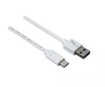 Kabel USB 3.1 typ C - 3.0 A , bílý, krabička, 0,5 m Dinic Box, 5 Gb/s, nabíjení 3A