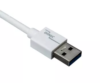 Cabo USB 3.1 tipo C - 3,0 A , branco, caixa, 0,5 m Dinic Box, 5 Gbps, carregamento 3 A