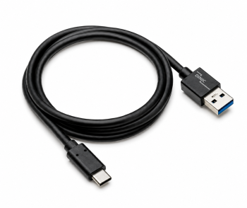 Cabo USB 3.1 tipo C - ficha 3.0 A, cabo de dados e de carregamento, 5Gbps, carregamento 3A, preto, caixa DINIC com orifício Euro, 1m