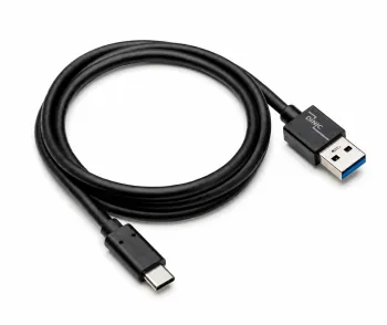 USB 3.1 кабел тип C - 3.0 A щепсел, кабел за пренос на данни и зареждане, 5Gbps, 3A зареждане, черен, DINIC кутия с евроотвор, 1 м