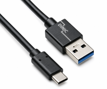 USB 3.1 Kabel Typ C - 3.0 A Daten u. Ladekabel, 5Gbps, 3A charging, schwarz, DINIC Polybag, 1m