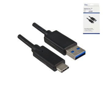 USB 3.1 Cable C male to 3.0 A male, black, 2,00m
