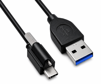 Καλώδιο USB 3.1 τύπου C+κλείδωμα - Καλώδιο USB 3.0 A, USB C-A με μηχανισμό κλειδώματος στο βύσμα τύπου C, μαύρο, 2m