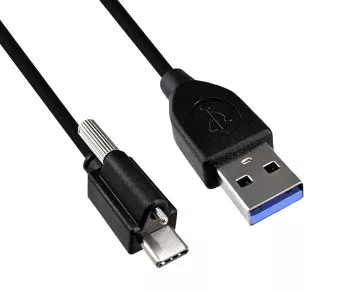 USB 3.1 cable type C+locking - USB 3.0 A , 2m USB C-A cable with locking mechanism on type C plug