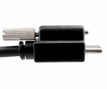 USB 3.1 cable type C+locking - USB 3.0 A, USB C-A cable with locking mechanism on type C plug, black, 2m